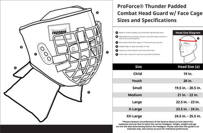 ProForce Thunder Padded Combat Head Guard with Face Cage