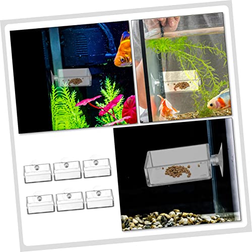 6pcs Acrylic Aquarium Feeder Bowls with Cups for Feeding Freshwater and Shrimp Tanks Compact and Convenient Food Holders