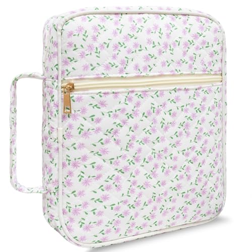 Bible Cover for Women (Purple Mini Floral, Large) - color: B4 Purple Mini Floral