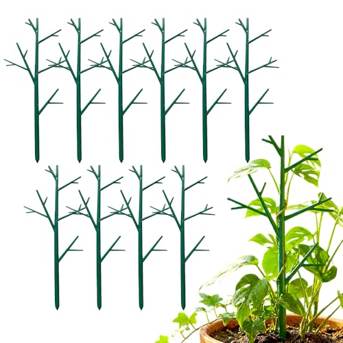 Plant Stakes for Indoor Plants, Stackable Monstera Plant Support, Climbing Structures Holder Stick Moss Pole for Support Tall Potted Plants for Indoor Outdoor Gardening (10 Pack) - color: 10 Pack