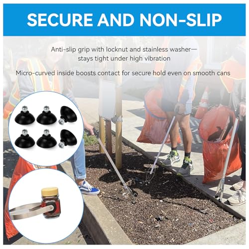 Reacher Grabber Tool Replacement Rubber Suction Cups, Outdoor Grabber Cups Compatible with Arcmate EZ Reacher Tool, Grabber Gripper Tips Part for Repair, Rubber Cups with Locknuts, 6 Cups