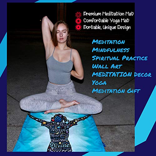 Woman Wall Decor-Premium velvet Meditation Mat|Wall art Tapestry Wall Hanging |Convertible meditation cushion cover|Unique Meditation Gift for Men, Women|Dual Printed,travel Yoga mat 70x70cm|Satin Bag