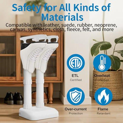 LAVIEAIR Boot Dryer Shoe Dryer for Work Boots Sneakers and Gloves, No Heat Ultra Low Temperature Drying, Fanless Noiseless Boot Warmer Deodorizer