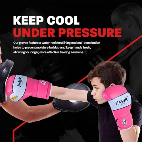 Kids Boxing Gloves for Kids Children Youth Punching Bag Kickboxing Muay Thai Mitts MMA Training Sparring Gloves - color: Pink, size: 6 oz