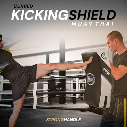 Farabi Sports Kick Shield 20.5 inches Large Curved Muay Thai Kicking Shield Strike Pad MMA Punching Foot Target Boxing Training Kick Pad Martial Arts Karate Taekwondo Kick Pad X 1 Unit - color: White Black