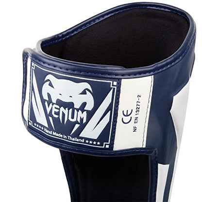 Venum Elite Standup Shin Guards - color: White/Navy Blue, size: Medium