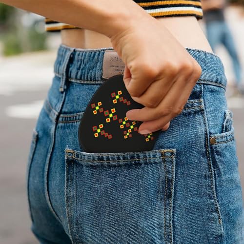 Ethiopian Cross RFID Blocking Semi Circle Card Holder PU Leather Zipper Wallet Pouch Keychain Bag for Women Men, Slim Small Credit Card Case Organizer with 12 Slots - color: Ethiopian Cross4