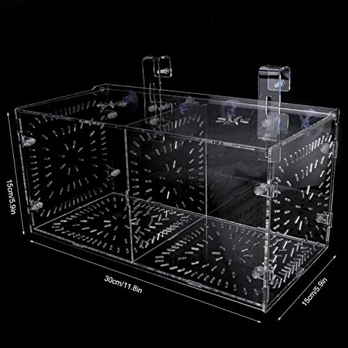 Fish Isolation Breeding Box Acrylic Incubator Floating Aquarium Hatchery Breeding and Parenting Box for Fish Aquarium(30CM*15CM*15CM)