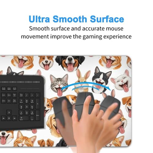 Thick Rubber Base Mouse Pad Rabbit Cat Dog Guinea Pig Pet, Large Desktop Mat Waterproof Daily Computer Accessory - color: Pattern (159), size: 29.5L x 15.8W inches