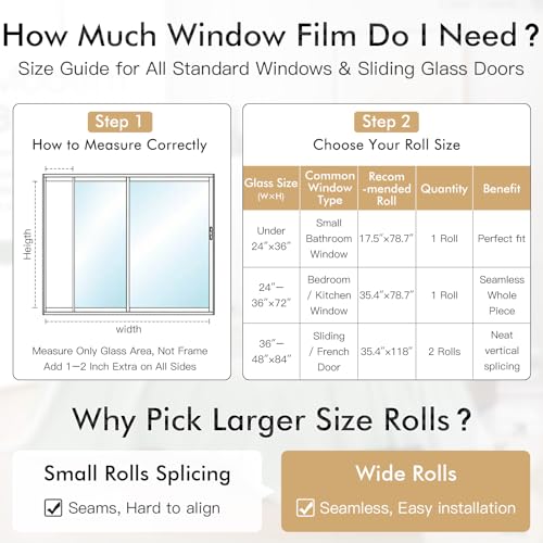 Haton Window Privacy Film, Frosted Stripe Non-Adhesive, 11.8" x 78.7" | Static Cling Removable Frosted Glass Film, Blocks UV & Heat, Anti-glare Privacy Covering for Bathroom & Home Windows - color: Frosted Stripe, size: 11.8" x 78.7"