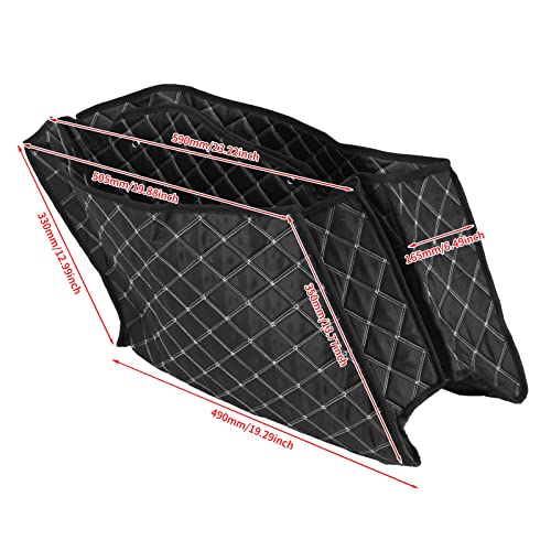 4'' Stretched Saddlebag Liners Inserts White Thread Compatible with Harley Touring 2014-2023 1 Pair