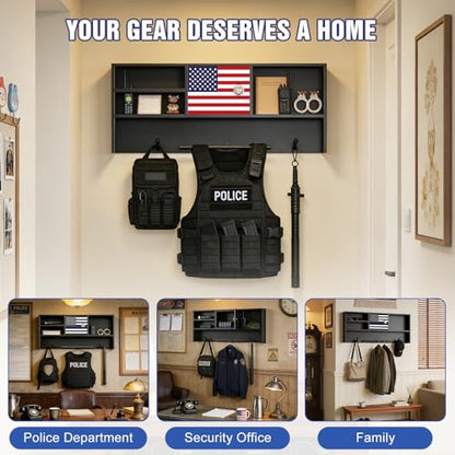Police Gear Organizer Rack - Police Tactical Vest Hanger Holder Law Enforcement Storage Stand Safe Gift for Police Officer