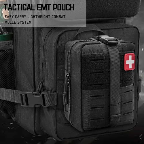 Molle Ifak Pouch Rip Away, Molle Tactical Medical Pouch, Empty First Aid Kit Bag for Duty Belt (1 Pack-Black) - color: 1 Pack-black