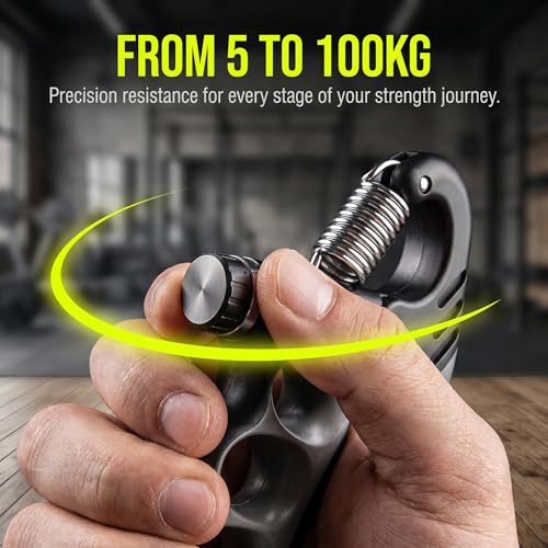 Grip Strength Trainer with Counter, Adjustable Hand Gripper Strengthener, Forearm Strengthener for Home Fitness Workout for Musicians Athletes
