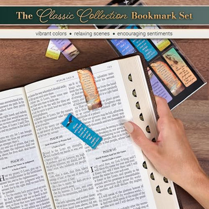 Christian Art Gifts Classic Nature Collection Magnetic Bookmark Set with Scripture, Hymn and Poem for Women and Men, Inspirational Magnetic Pagemarker Set of 6 for Bibles, Books, Size 2.3" x 0.8"