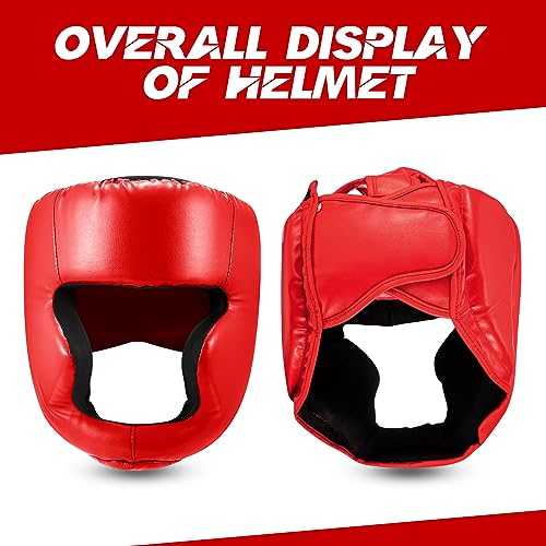 Jenaai 3 Pack Boxing Headgear Adjustable Padded Safety Head Guard MMA Training Sparring Kickboxing Muay Thai Martial Art Karate Taekwondo Helmet Gift for Valentines Adult Men Women - color: Black, Red ,Blue