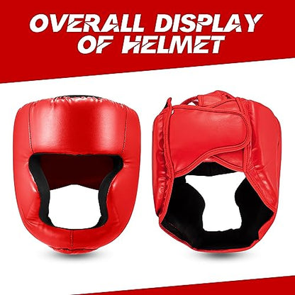 Jenaai 3 Pack Boxing Headgear Adjustable Padded Safety Head Guard MMA Training Sparring Kickboxing Muay Thai Martial Art Karate Taekwondo Helmet Gift for Valentines Adult Men Women - color: Black, Red ,Blue