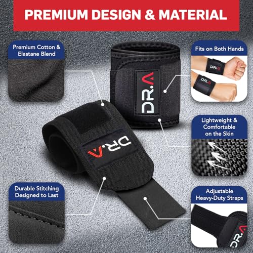 Dr. Arthritis Doctor Developed Wrist Brace, Wrist Wraps for Tendonitis, Hand Support, Ideal for Fitness, Weightlifting (Pair) - style: Wrist Brace - W/out thumb loop 2 pack