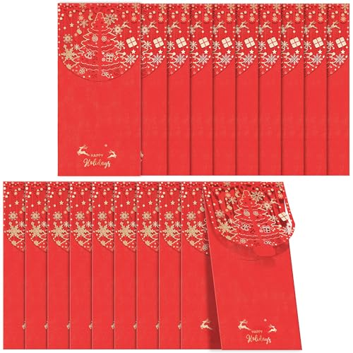 Christmas Cash Gift Envelopes 20 Pcs,Money Envelopes for Cash,Red - color: Red, size: Vertical,7.1"×3.5"