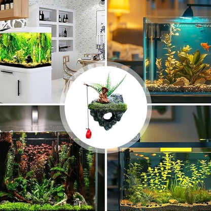 Fish Decorations for Tank, Resin Floating Island, 3.54x3.15x2.28 Inch Strong Build Gear, Realistic Tool, Stylish Aquarium Aid with Compact Design, Accessory Helper for Betta Hermit Crab Saltwater Home