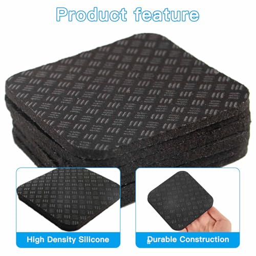 Non-Slip Treadmill Mat Pads, 4x4 Inch High Density Silicone Exercise Equipment Mat - Double-Sided Anti Vibration Pad for Treadmill, Walking Pad, Exercise Bike, Floor Protection - size: 4 PCS