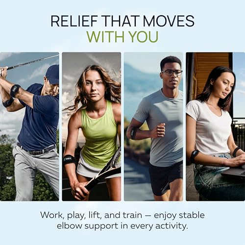Tennis Elbow Brace With Compression Pad (2-Count) - Effective Pain Relief for Tennis & Golfer’s Elbow for Men & Women