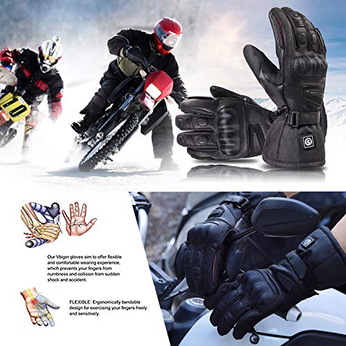 DAY WOLF Heated for Men & Women, Heating Motorcycle Gloves with 7.4V 2200MAH Rechargeable Battery Waterproof Windproof Electric Gloves for Winter Skiing Snowboarding Snowmobile Motorcycling - size: Small