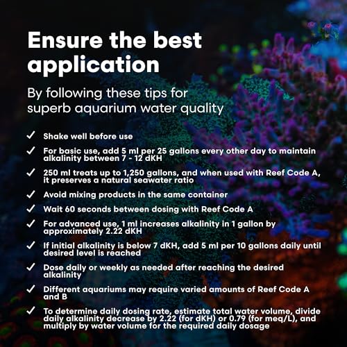 Brightwell Aquatics - Reef Code B - Balanced Calcium & Alkalinity System Water Conditioner - For All Saltwater Marine Fish & Reef Fish Tanks - Aquarium Water Treatments, 8.45 fl oz - size: 250-ml