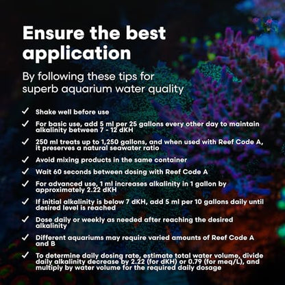 Brightwell Aquatics - Reef Code B - Balanced Calcium & Alkalinity System Water Conditioner - For All Saltwater Marine Fish & Reef Fish Tanks - Aquarium Water Treatments, 8.45 fl oz - size: 250-ml
