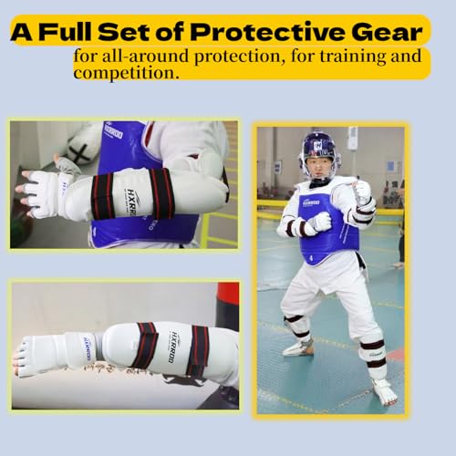 Upgraded Taekwondo Sparring Gear Set, Training Equipment, Light Weighted and Soft, for Taekwondo Karate Trainer Youth Adult - color: blue, size: 4#