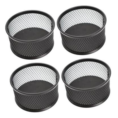4PCS Paper Clip Mesh Holder Lid Creative Desk Organizer Self-Dispensing Paper Clip Dispenser for Office and School Use