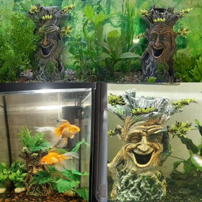 Tfwadmx Fish Tank Tree Trunk Decoration Aquarium Statue Hollow Stump Root Branch Hide Freshwater Saltwater Terrarium Accessories Ornament for Betta,Fighting Fish, Crayfish, SuckerFish,Guppy,Shrimp