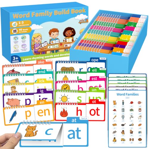 Phonics Flash Cards & Word Family Build Book Fun Kids Flip Books