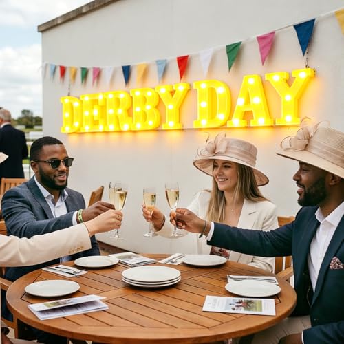Aurelema Sukkot Large LED Letter Sign LED Lights, Derby Day, 8.27 Inches - color: Derby Day, size: 6.3 Inches