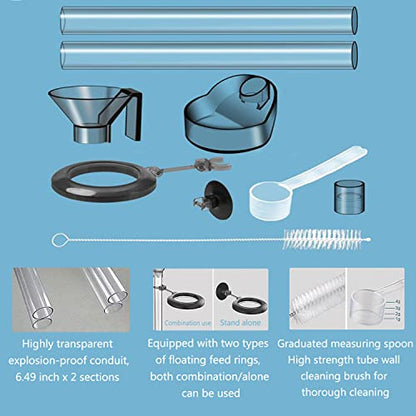 Aquarium Fish and Shrimp Feeding Dish Set, Fish Shrimp Feeder Tube Kit, Perfect for Your Aquatic Pets, with Feeding Ring and Cleaning Brush - color: 2