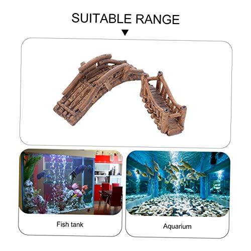 Totority 2pcs Fish Tank Bridge Decoration Aquarium Adornments Realistic Underwater Landscape for Shrimp Turtles Fish Easy to Maintain Stability