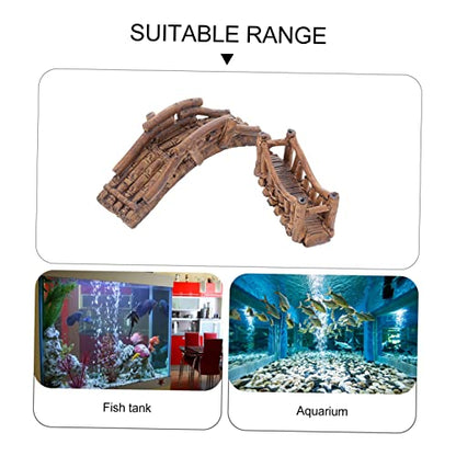 Totority 2pcs Fish Tank Bridge Decoration Aquarium Adornments Realistic Underwater Landscape for Shrimp Turtles Fish Easy to Maintain Stability