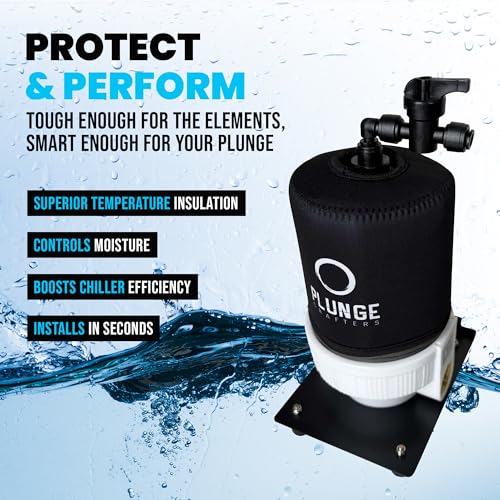 Cold Plunge Insulated Filter Housing Sleeve - ChillGuard Neoprene Insulated Filter Housing Cover - Insulates Cold Plunge, Ice Bath Filter Housings (5" Filter Housing) - size: 5" Filter Housing