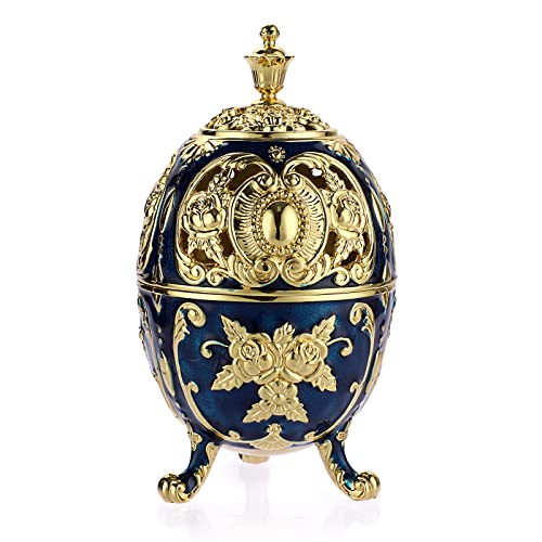 JUXYES Vintage Incense Burner Bakhoor Burner with Removable Ash Catchers - color: Blue