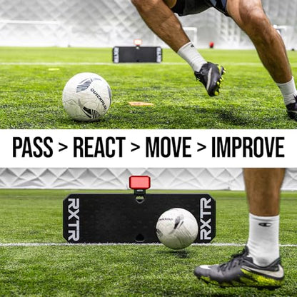 RXTR QuickPlay Pro Coach Soccer Rebounder Board & Smart Reaction Light | Tracks score live, Pre-programmed drills & tests, No app needed, Multi-unit pairing, Builds speed & reflexes, Rechargeable
