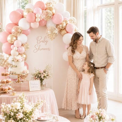 Dusty Pink Balloons, 60 Pcs Party Balloons for Bridal Shower Bachelorette - color: Pink Gold