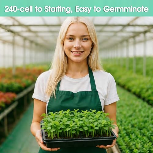 Seed Starter Tray, Seedling Starter Trays for Starting Plant Seeds, Indoor Gardening Plant Germination Trays, Black, 5PCS - color: Black 5pcs