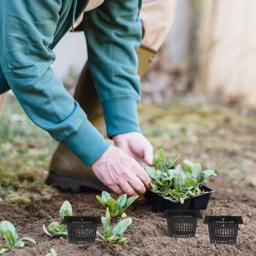 Yardwe 10Pcs Square Planting Baskets 2.24X2.24X1.45In Plastic Aquatic Plant Basket Mesh Pots for Aquarium Hydroponics and Aquaponics Gardening - size: 10PCS