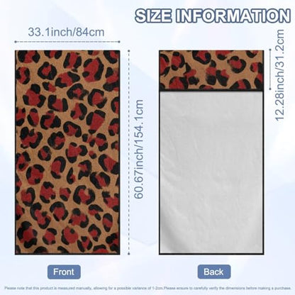 Cheetah Print Towel Car Seat Cover for Front Seats Multi-Purpose Sweat Towel with Storage Bag 60 x 33 Inch Car Seat Hoodie Towels Universal Fit Sedan Truck SUV Van - color: Brown and Red - Cheetah