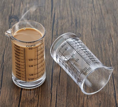 Ackers 4oz Glass Measuring Cup – Shot Glass with Ounce,Ml,Cups Markings for Kitchen & Bar(Pack of 2) - color: Black(Pack of 2)