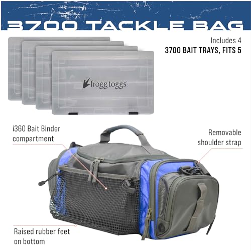 FROGG TOGGS Heavy Duty Fishing Tackle Duffle Bag, Blue, 3700 - color: Blue, style: 3700