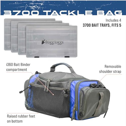 FROGG TOGGS Heavy Duty Fishing Tackle Duffle Bag, Blue, 3700 - color: Blue, style: 3700