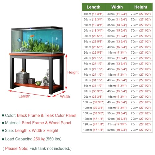 Fish Tank Stand,Fish Tank Stand with Non-Slip Foot Mats, Stylish Black Aquarium Cabinet, Turtle Tank Table for Living Room, Reptile Stand, 70x45cm (27.5"x17.7") - color: C, size: 70x45cm(27 1/2"x17 3/4")