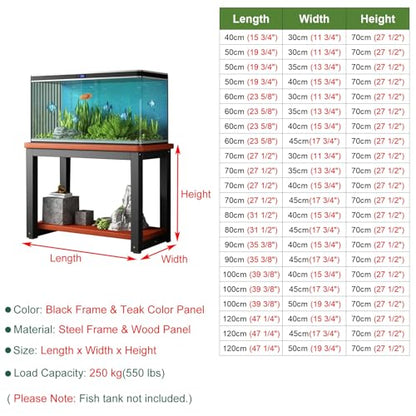 Fish Tank Stand,Fish Tank Stand with Non-Slip Mats, Black Aquarium Cabinet for Living Room, Turtle & Reptile Table, Sturdy Fish Tank Furniture, 80x40cm (31.5"x15.7") - color: C, size: 80x40cm(31 1/2"x15 3/4")