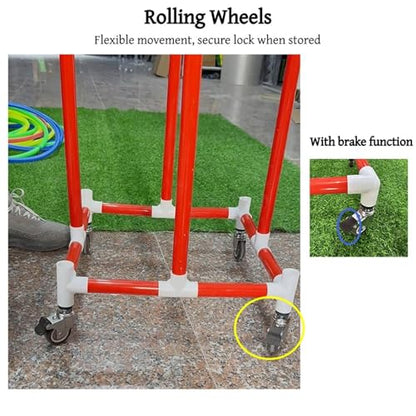 Simple PVC Hula Hoop Holder with Wheels, Outdoor Hoop Stand, Space-Saving Equipment Holder for Home, Gym, No Hula Hoop - color: 15.7in
